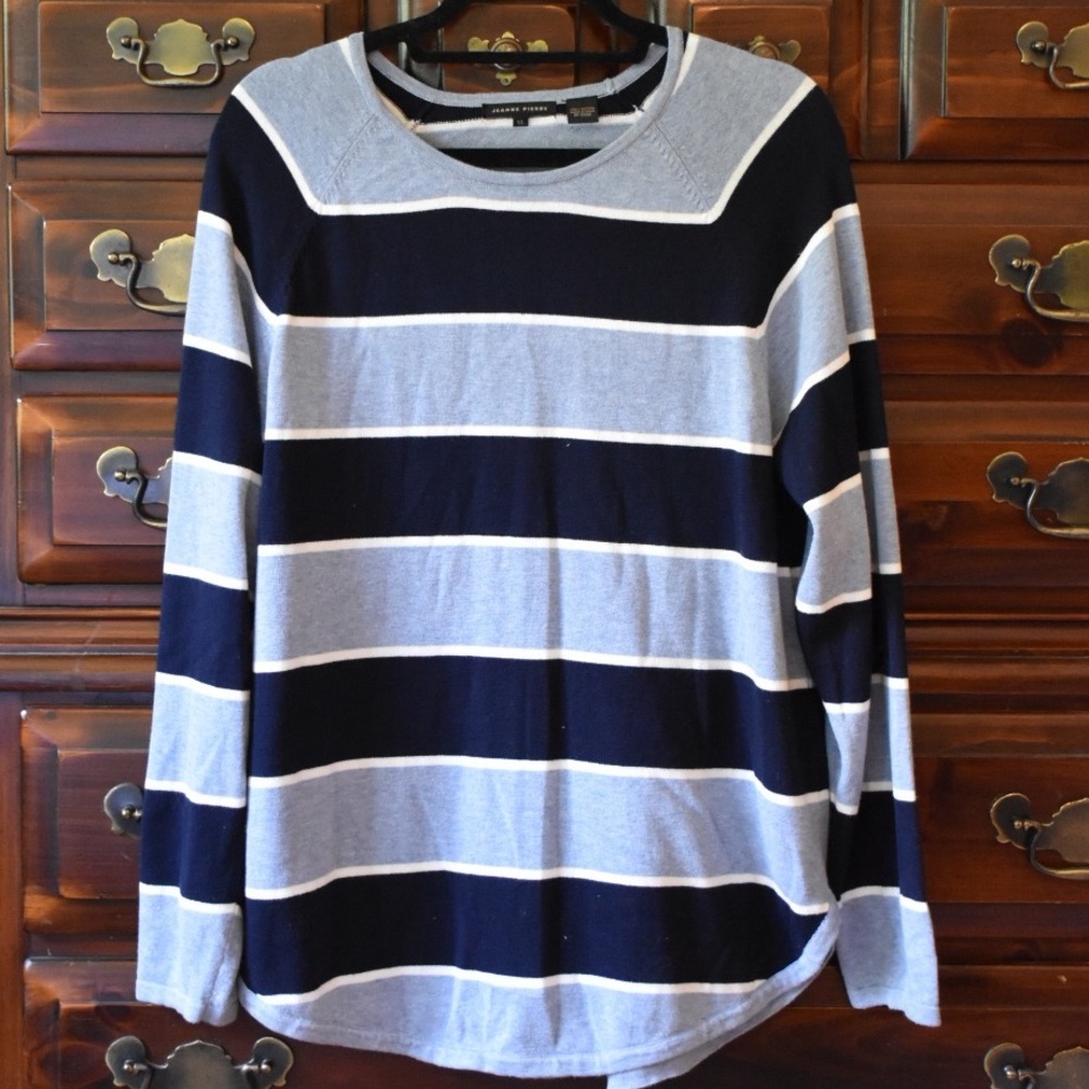 NWOT Navy and Blue Striped Sweater